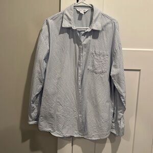 Old Navy The Boyfriend Shirt pinstripe shirt size M Tall -$15